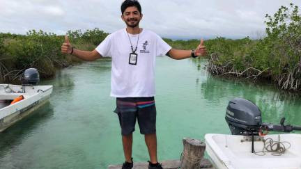 Tour guide at the Sian Ka'an lazy river