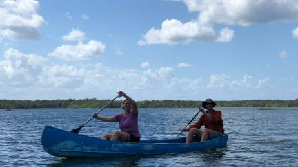 Kayaking on a lagoon