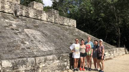 Tour group at Coba, an ancient archeological zone