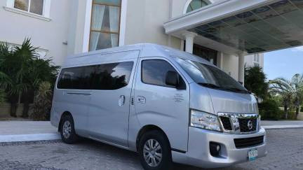 Grey van used for tour transport